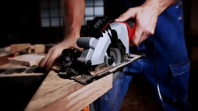 A powerful circular saw with a large blade