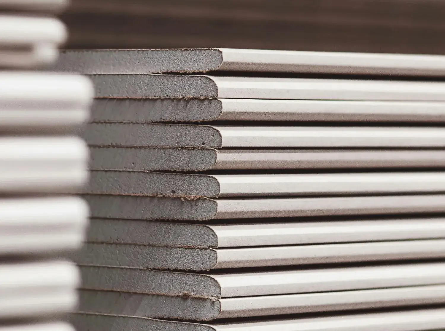 Stack of standard drywall panels