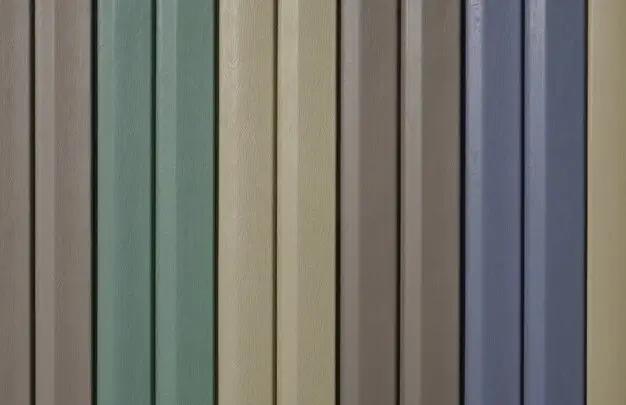 Samples of different colored vinyl siding