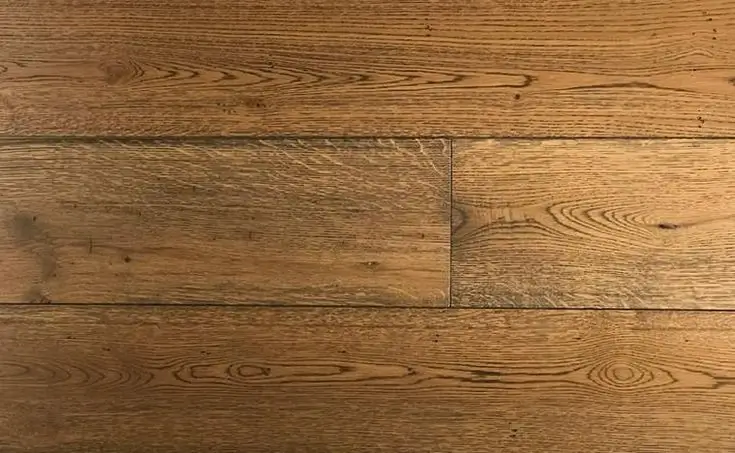Samples of solid oak hardwood flooring planks